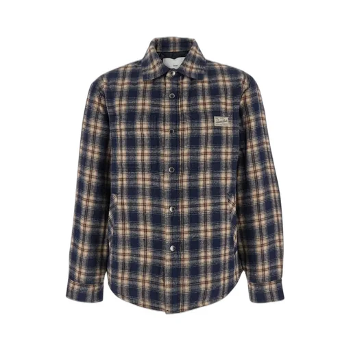 Dunst Checkered Logo Patch Flannel Shirt