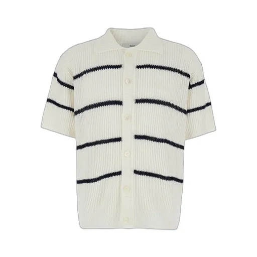 Dunst Striped Knitted Polo Shirt