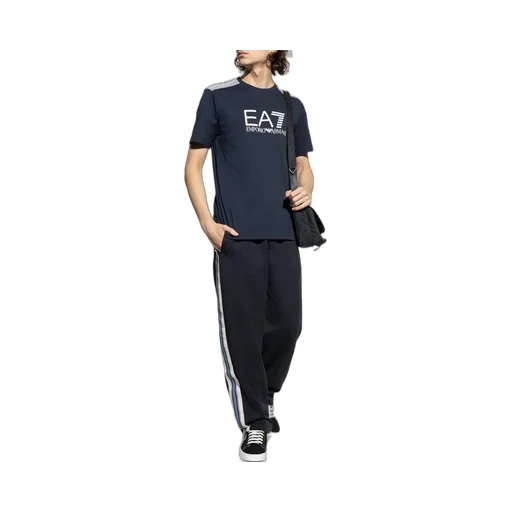 Ea7 Emporio Armani Logo Printed Crewneck T-Shirt