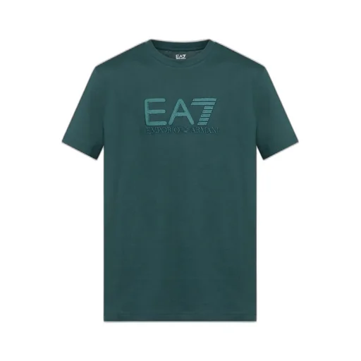 Ea7 Emporio Armani Logo Embroidered Crewneck T-Shirt