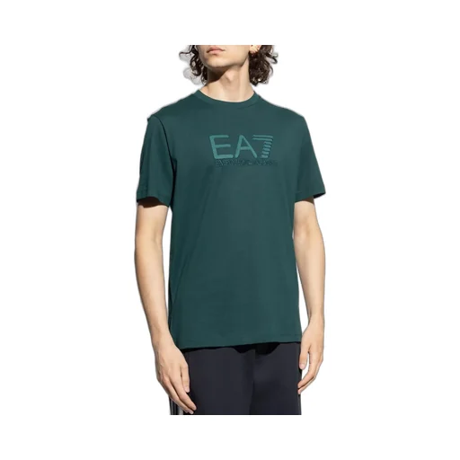 Ea7 Emporio Armani Logo Embroidered Crewneck T-Shirt