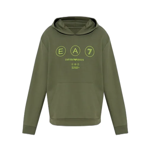 Ea7 Emporio Armani Logo Printed Hoodie