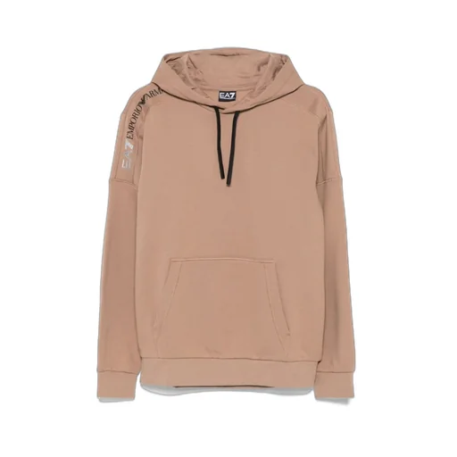 Ea7 Emporio Armani Rubberised-Logo Drawstring Hoodie