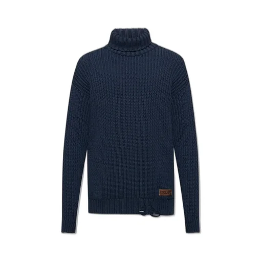 Dsquared2 High Neck Logo Patch Distressed Jumper