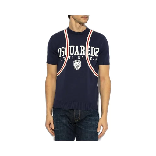 Dsquared2 Logo Printed Short-Sleeved Knitted Jumper