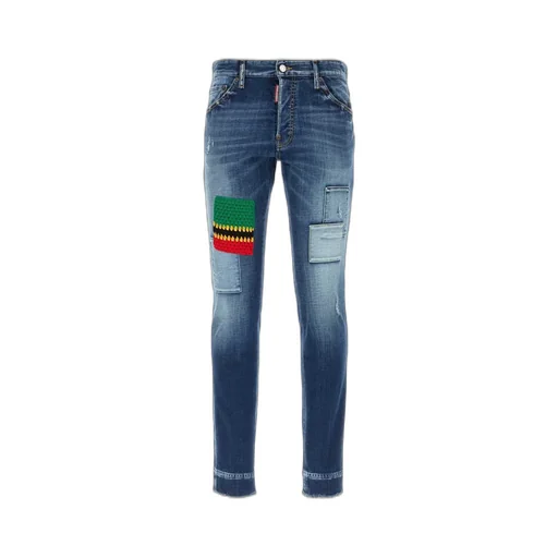 Dsquared2 Logo Detailed Distressed Slim Cut Jeans
