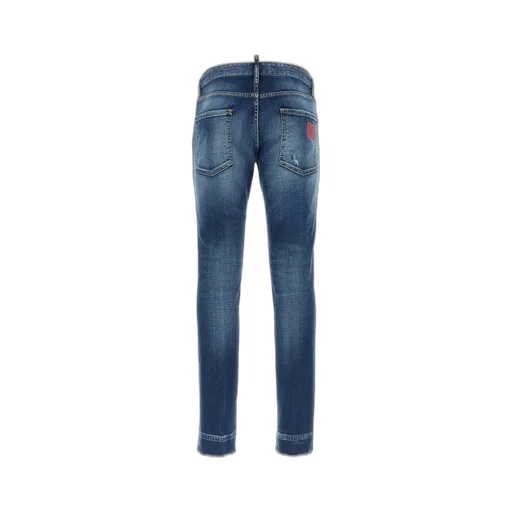 Dsquared2 Logo Detailed Distressed Slim Cut Jeans
