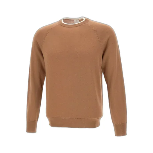 Eleventy Platinum Ribbed Crew Neck Sweater