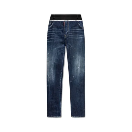 Dsquared2 Mid-Rise Panelled Straight-Leg Jeans