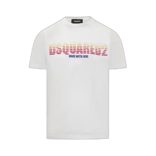 Dsquared2 Ombré-Logo Printed Crewneck T-Shirt