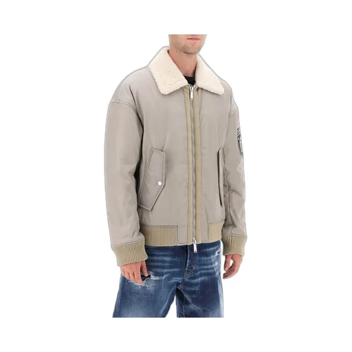 Dsquared2 Logo Printed Zip-Up Bomber Jacket