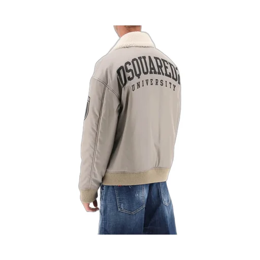 Dsquared2 Logo Printed Zip-Up Bomber Jacket