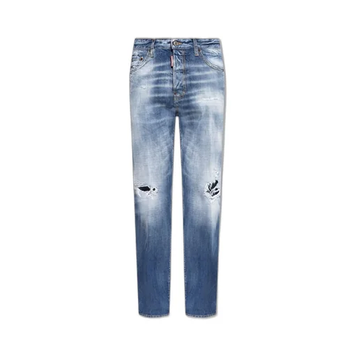 Dsquared2 Distressed Straight-Leg Jeans