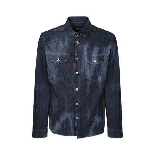 Dsquared2 Distressed Icon Western Denim Shirt