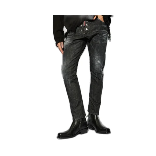 Dsquared2 Low-Rise Distressed Slim-Fit Jeans