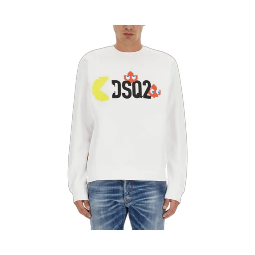 Dsquared2 Pac-Man Logo Printed Crewneck Sweatshirt