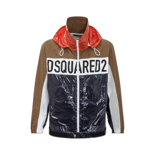 Dsquared2 Logo Printed Zipped Windbreaker