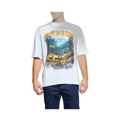 Dsquared2 Graphic Printed Crewneck T-Shirt
