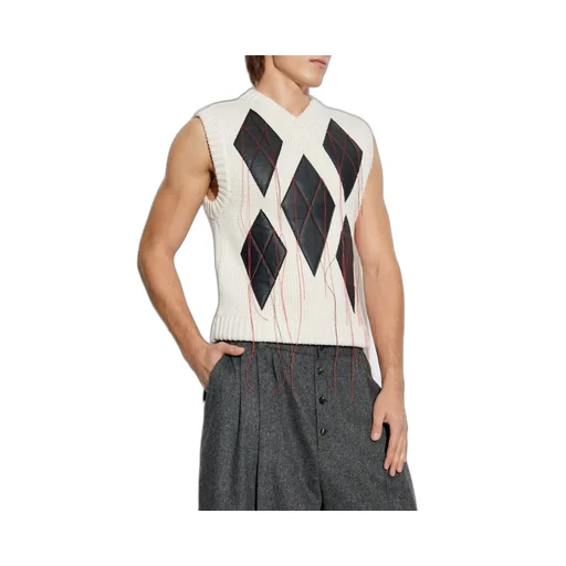 Dsquared2 X Magliano Leather Argyle Knit Vest