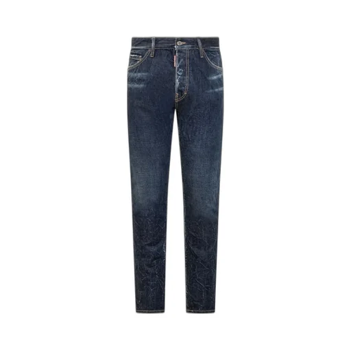 Dsquared2 Logo Patch Straight Leg Jeans