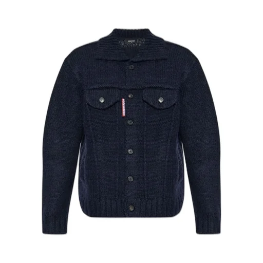 Dsquared2 Logo Tag Buttoned Knitted Cardigan