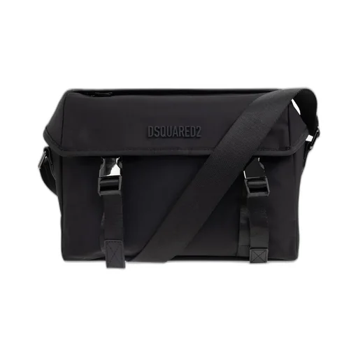 Dsquared2 Logo Lettering Foldover Messenger Bag
