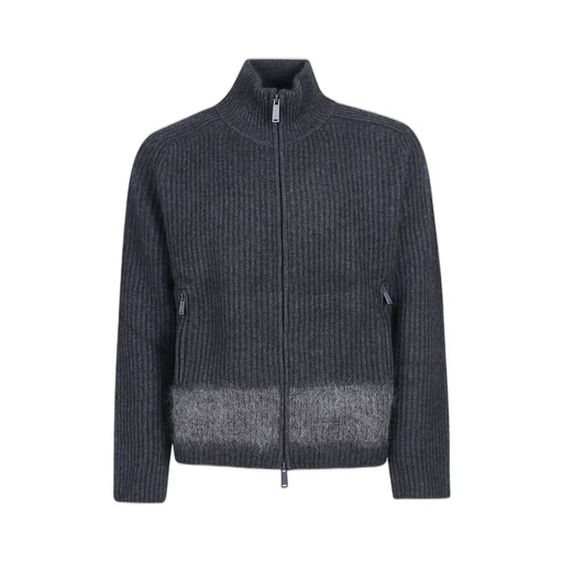 Dsquared2 High-Neck Zipped Knitted Cardigan