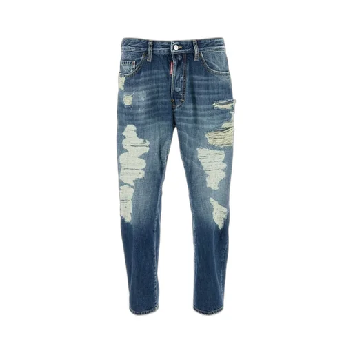 Dsquared2 Medium Fraded Wash Distressed Bro Jeans