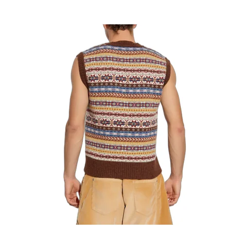 Dsquared2 Patterned V-Neck Knit Vest