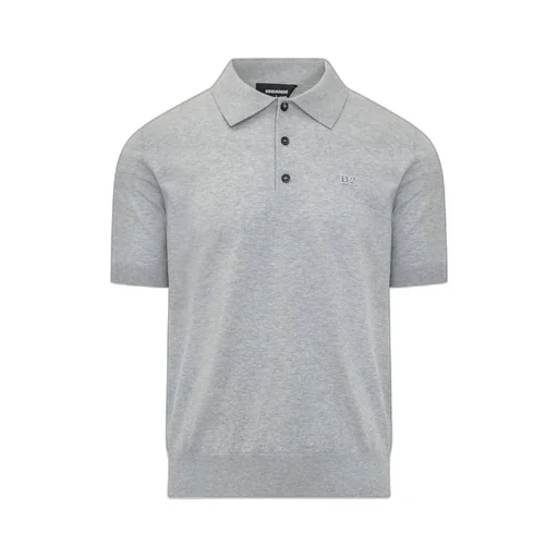 Dsquared2 D2 Logo Embroidered Knitted Polo Shirt