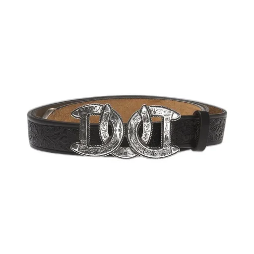 Dsquared2 Embossed Pattern Logo Buckle Belt
