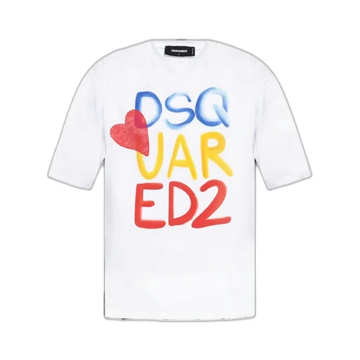 Dsquared2 Summer Lovers Logo Printed Loose Fit T-Shirt