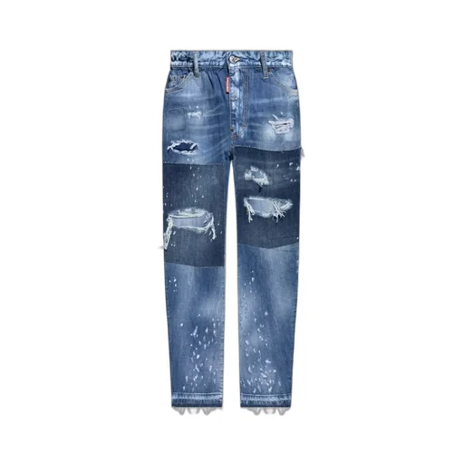 Dsquared2 Distressed Straight-Leg Jeans