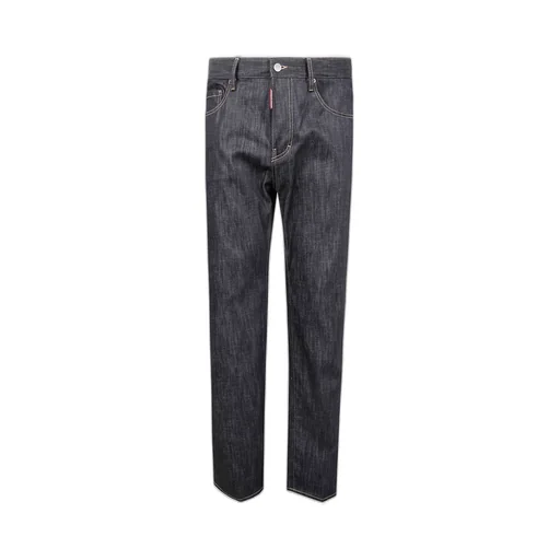 Dsquared2 Logo Patch Straight Leg Jeans