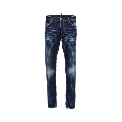 Dsquared2 Logo Patch Distressed Slim Fit Jeans