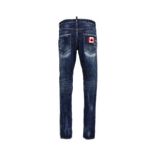 Dsquared2 Logo Patch Distressed Slim Fit Jeans
