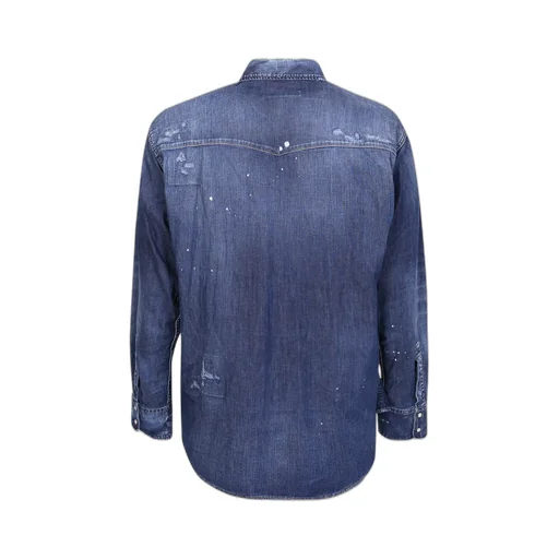 Dsquared2 Logo Patch Buttoned Denim Shirt