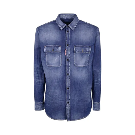 Dsquared2 Light Wash Relax Dan Worker Pocket Shirt