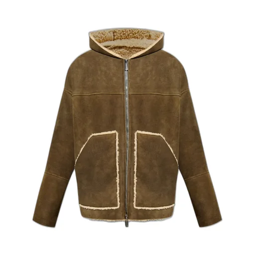 Dsquared2 Zip-Up Hooded Leather Coat