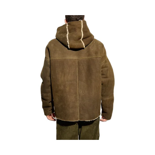 Dsquared2 Zip-Up Hooded Leather Coat