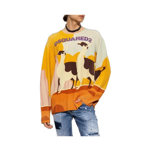 Dsquared2 Llama Country Crewneck Knitted Jumper