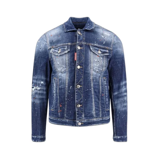 Dsquared2 Dan Paint Splattered Denim Jacket