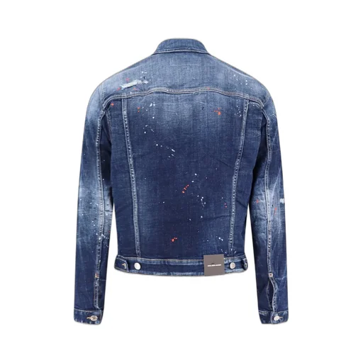 Dsquared2 Dan Paint Splattered Denim Jacket
