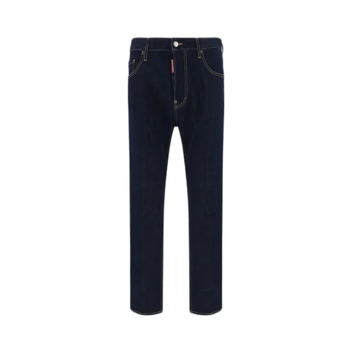 Dsquared2 Logo Patch Straight Leg Jeans