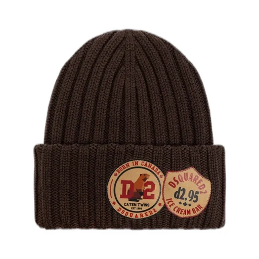 Dsquared2 Logo Patch Knitted Beanie