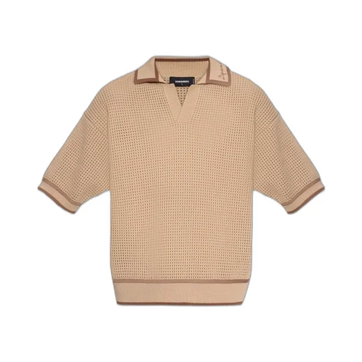 Dsquared2 Open Work Knitted Polo