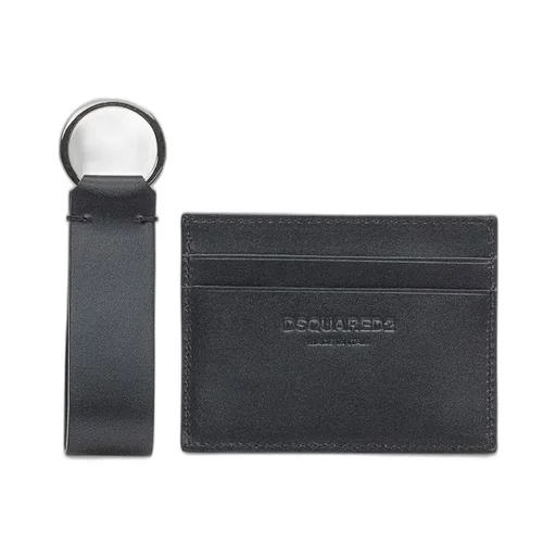 Dsquared2 Logo Printed Credit Card Holder Keyring Set