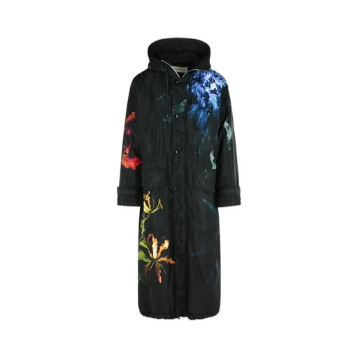 Dries Van Noten Printed Hooded Coat