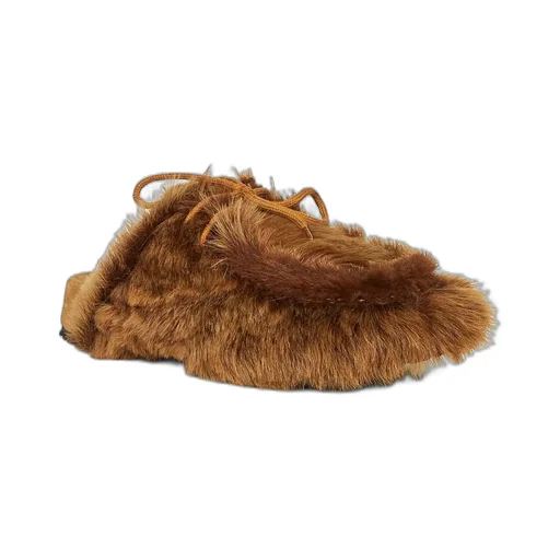 Dries Van Noten Lace-Up Fluffy Sandals