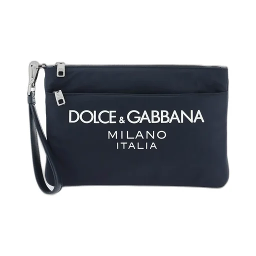 Dolce & Gabbana Logo Print Zipped Clutch Bag